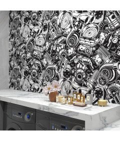 Tapeta Winylowa 44,5x300 cm Samoprzylepna Wodoodporna Czarno-biała