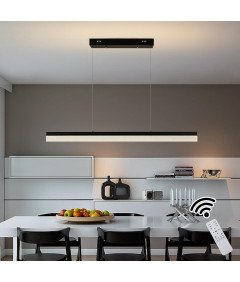 Nowoczesna Lampa Wisząca LED Żyrandol Z Pilotem 90 cm Czarna