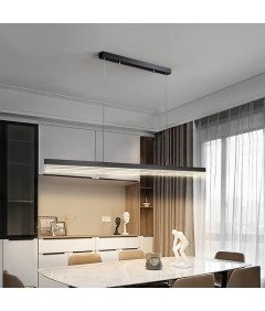 Nowoczesna Lampa Wisząca LED Żyrandol Z Pilotem 90 cm Czarna