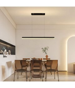 Nowoczesna Lampa Wisząca LED Żyrandol Z Pilotem 90 cm Czarna