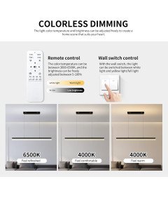 Nowoczesna Lampa Wisząca LED Żyrandol Z Pilotem 90 cm Czarna