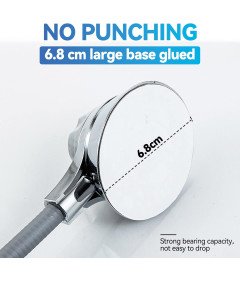 Regulowany Uchwyt na Słuchawkę Prysznicową 360° z ABS Chromowany Samoprzylepny