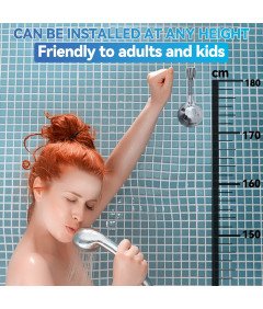 Regulowany Uchwyt na Słuchawkę Prysznicową 360° z ABS Chromowany Samoprzylepny