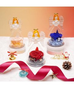 Figurka Anioła z Różami Czerwone Złoto Prezent dla Mamy Babci