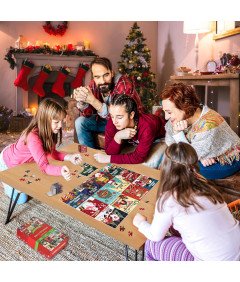 Kalendarz Adwentowy Puzzle 1008 Elementów Świąteczny Prezent 24 Pudełka