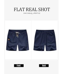 Męskie lniane Szorty Letnie Spodnie Sportowe Chino Jasnogranatowe 36