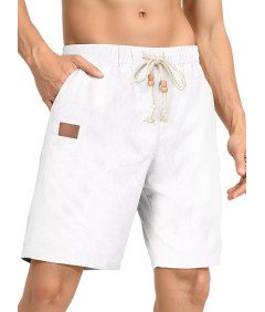 Męskie Spodenki Letnie Cargo Chino lniane Sportowe Białe Rozmiar 38