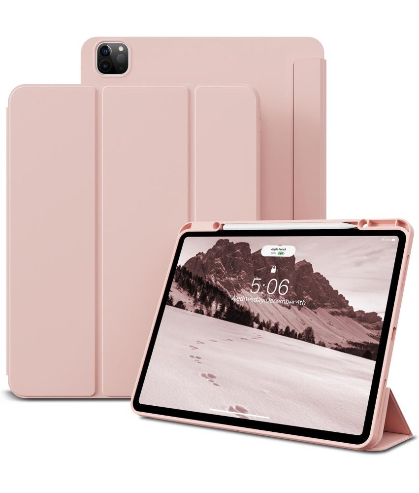 Etui Do iPada Air 13" 2024 M2 i Pro 12,9" 2022/2021 Z Uchwytem Różowe