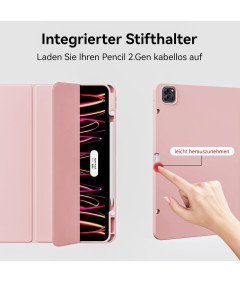 Etui Do iPada Air 13" 2024 M2 i Pro 12,9" 2022/2021 Z Uchwytem Różowe