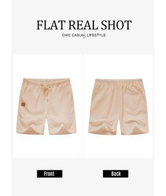 Męskie lniane Szorty Cargo Chino Letnie Bermudy Sportowe 34 Khaki