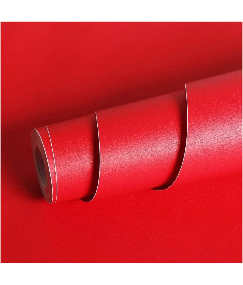 Tapeta Samoprzylepna 40×200cm Winylowa Wodoodporna Do Dekoracji Czerwona