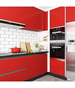 Tapeta Samoprzylepna 40×200cm Winylowa Wodoodporna Do Dekoracji Czerwona