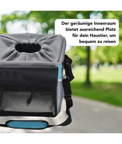 Torba Transportowa Na Kierownicę dla Psa i Kota Kosz Rowerowy Niebieski