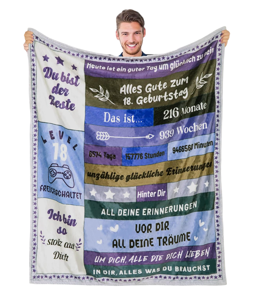 Prezent Na 18 Urodziny Miękki Koc Pomysł Dla Chłopaka Brata 130x150 cm