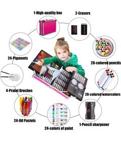 Zestaw Artystyczny Dla Dzieci 139 Elementów Walizka Do Rysowania Prezent
