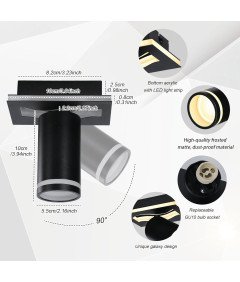 Lampa Sufitowa LED Punktowa GU10 7W 3000K Ciepła Biel Obrotowa Czarna