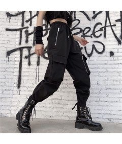 Damskie Spodnie Joggers Czarne Z Wysokim Stanem Kieszeniami Czarne S