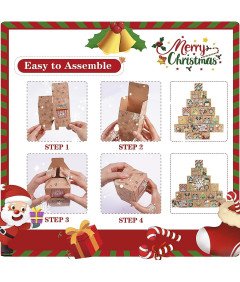 Kalendarz Adwentowy Do Napełniania 24 Pudełka DIY Bożonarodzeniowy