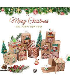 Kalendarz Adwentowy Do Napełniania 24 Pudełka DIY Bożonarodzeniowy