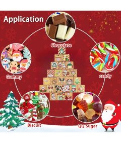 Kalendarz Adwentowy Do Napełniania 24 Pudełka DIY Bożonarodzeniowy