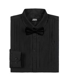Koszula Męska Smokingowa Z Długim Rękawem Zapinana Na Guziki Czarna XL