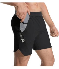 Spodenki Sportowe Męskie Lekkie Fitness Z Dwiema Kieszeniami Czarne S