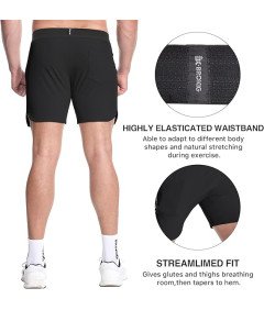 Spodenki Sportowe Męskie Lekkie Fitness Z Dwiema Kieszeniami Czarne S