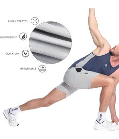 Spodenki Sportowe Męskie Lekkie Fitness Z Dwiema Kieszeniami Jasnoszare XL