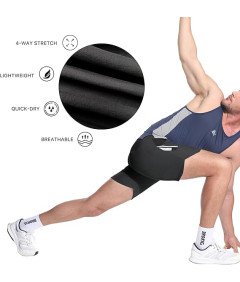 Spodenki Sportowe Męskie Lekkie Fitness Z Dwiema Kieszeniami Ciemnoszare M