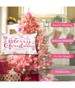 Miaikoe Zestaw 4 Poszewek Świątecznych 30x50cm, Dekoracje Domu - Kolor Róża