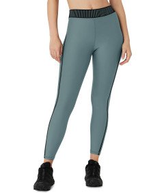 Legginsy Damskie Sportowe Do Jogi Z Wysokim Stanem Kryjące Szaro Zielone M