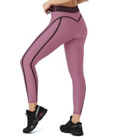Legginsy Damskie Sportowe Do Jogi fitness Z Wysokim Stanem Kryjące Różowe L