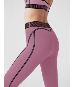 Legginsy Damskie Sportowe Do Jogi fitness Z Wysokim Stanem Kryjące Różowe L