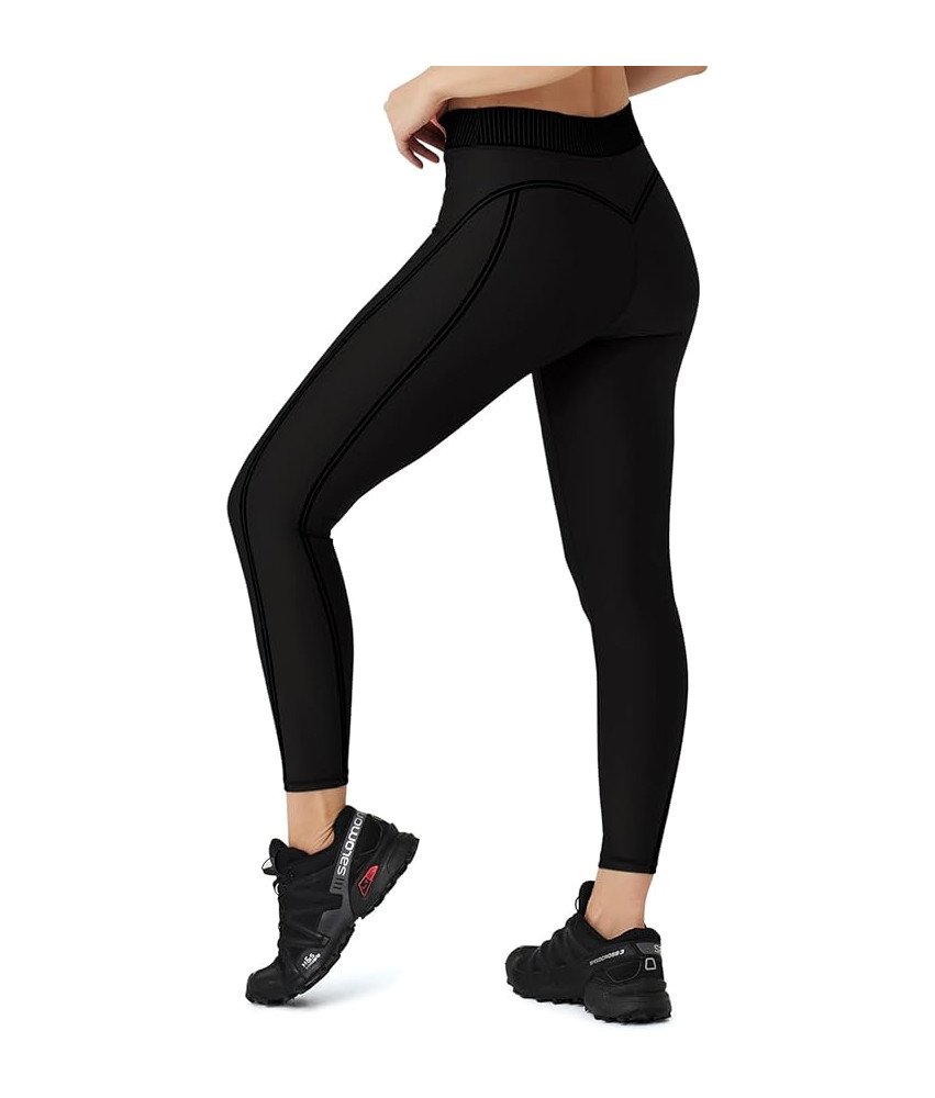 Legginsy Damskie Sportowe Do Jogi Z Wysokim Stanem Kryjące Czarne XL