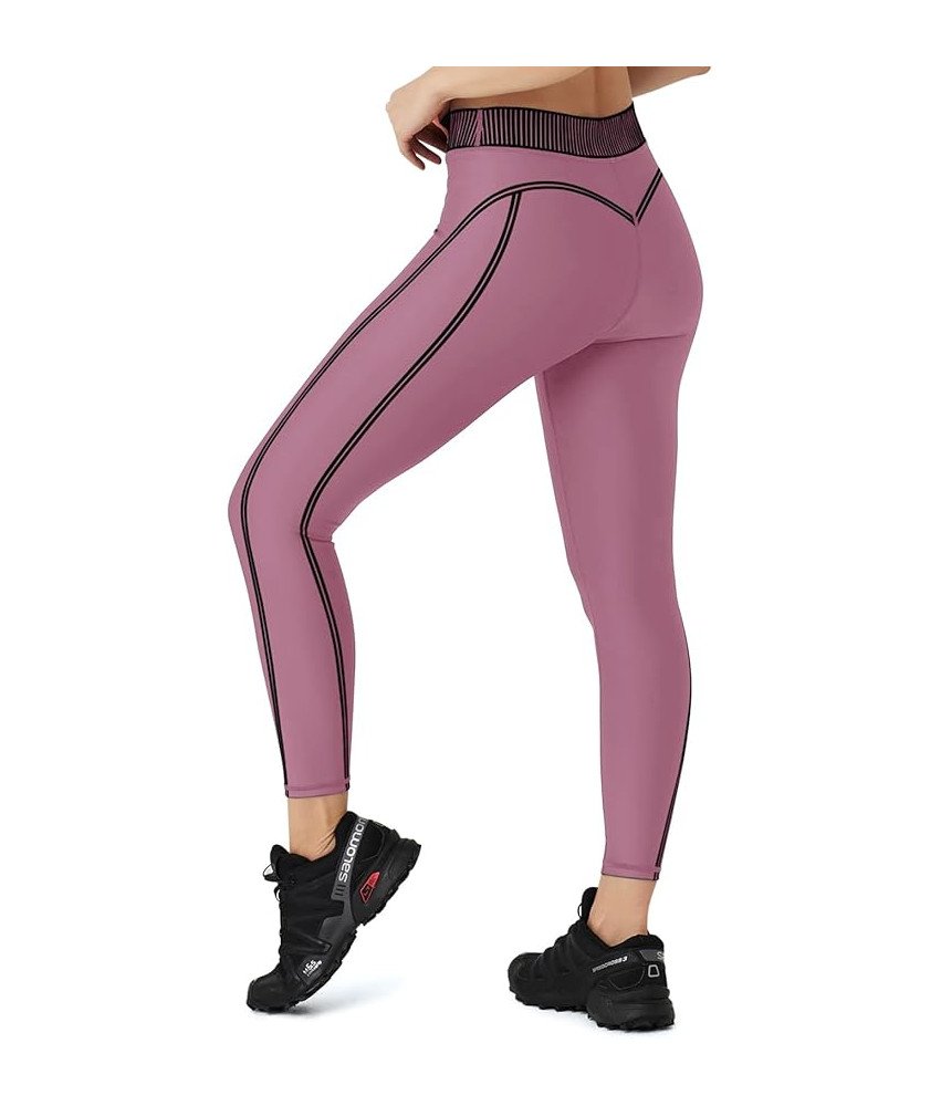 Legginsy Damskie Sportowe Do Jogi Z Wysokim Stanem Kryjące Różowe M