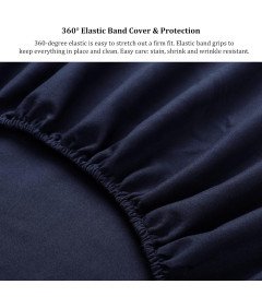 Prześcieradło Z Gumką 90x200x35cm Granatowe Mikrofibra Na Materac 35 cm