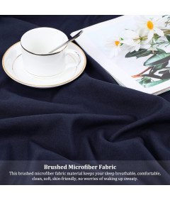 Prześcieradło Z Gumką 90x200x35cm Granatowe Mikrofibra Na Materac 35 cm