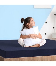 Prześcieradło Z Gumką 90x200x35cm Granatowe Mikrofibra Na Materac 35 cm