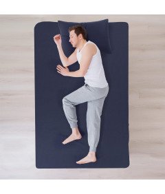 Prześcieradło Z Gumką 90x200x35cm Granatowe Mikrofibra Na Materac 35 cm