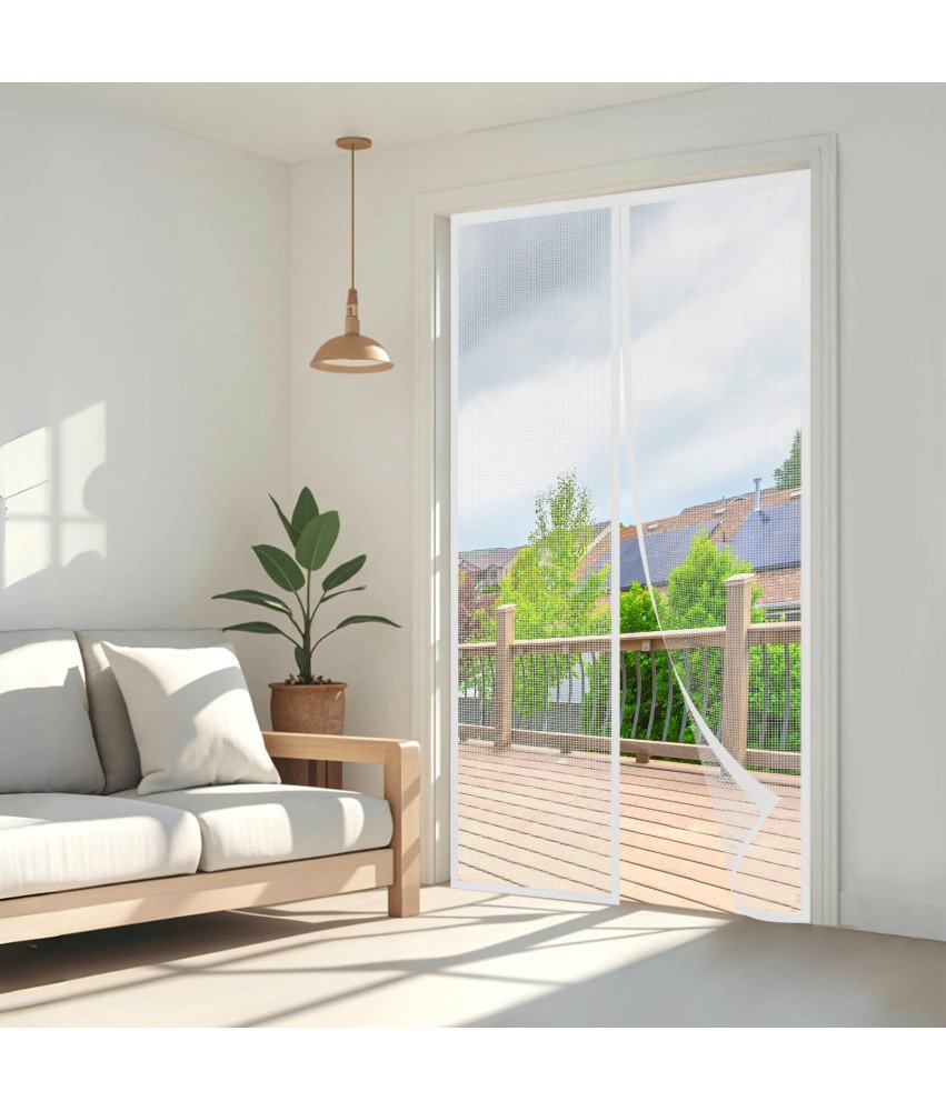 Magnetyczna Moskitiera Na Drzwi Balkonowe 85x205cm Biała Łatwy Montaż