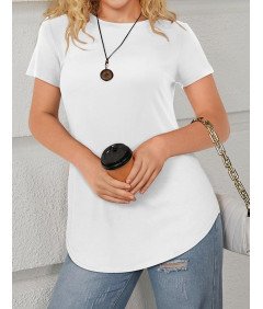Koszulka Damska Biała Elegancka Letnia Z Krótkim Rękawem S