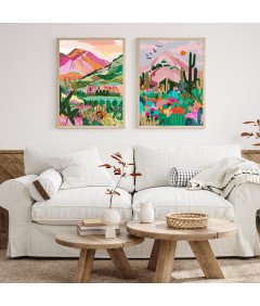 Malowanie Po Numerach Zestaw Farby Akrylowe Krajobraz 20 x 30 cm 2 szt