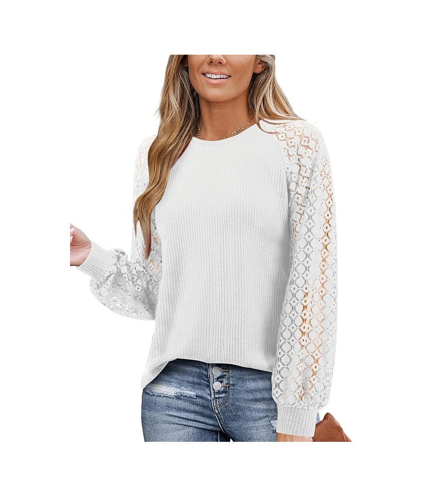 Bluzka Damska Elegancka Koronkowa Biała Z Długim Rękawem XL