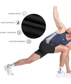 Męskie Spodenki Sportowe Czarne Fitness Do Biegania Z Dwiema Kieszeniami L