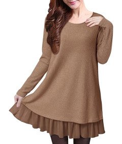 ZANZEA Damska Sukienka z Kokardami Beżowa S