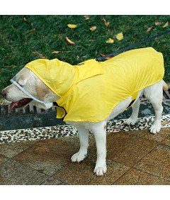 Płaszcz Przeciwdeszczowy Dla Psa Wodoodporny Z Kapturem  Żółty XXL