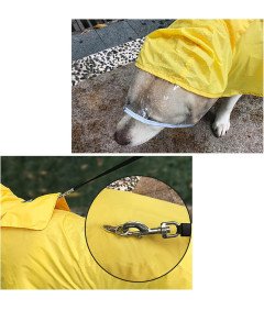 Płaszcz Przeciwdeszczowy Dla Psa Wodoodporny Z Kapturem  Żółty XXL