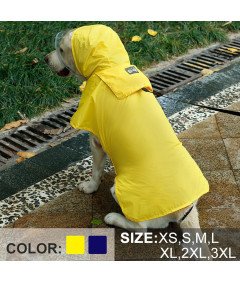 Płaszcz Przeciwdeszczowy Dla Psa Wodoodporny Z Kapturem  Żółty XXL