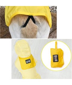 Płaszcz Przeciwdeszczowy Dla Psa Wodoodporny Z Kapturem  Żółty XXL