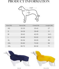Płaszcz Przeciwdeszczowy Dla Psa Wodoodporny Z Kapturem Niebieski Rozmiar M